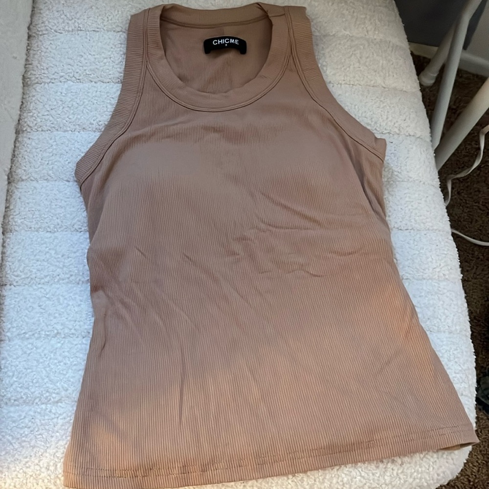 Brownish/ beige tank top, great for this weather!